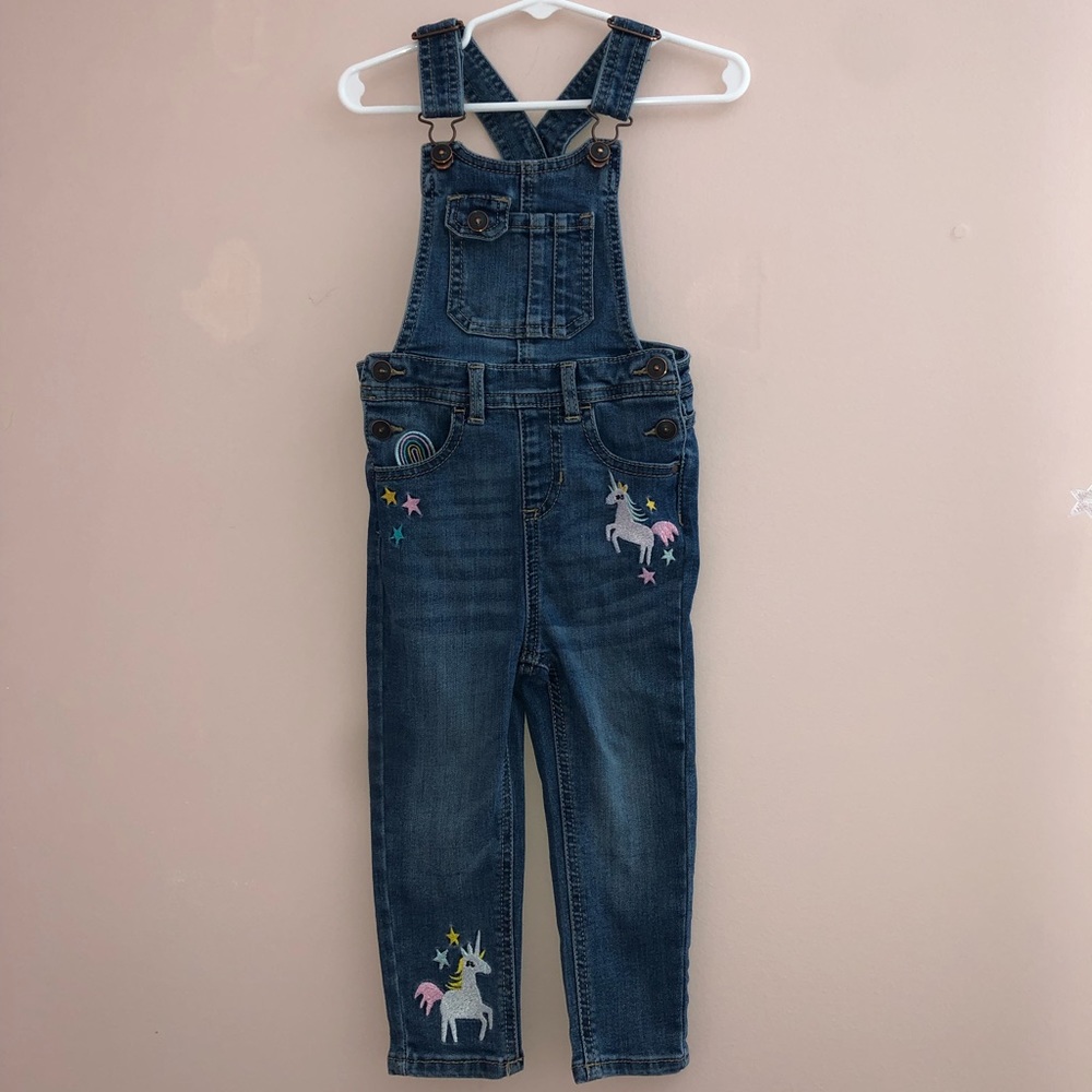 2T Denim Overalls Unicorn